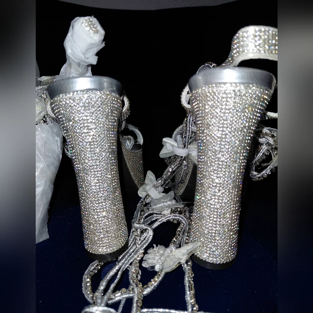 NWOB Dolls Kill Poster Girl Blindin' Pixie Queen Lace Up Heels Butterfly 8! - Picture 12 of 16